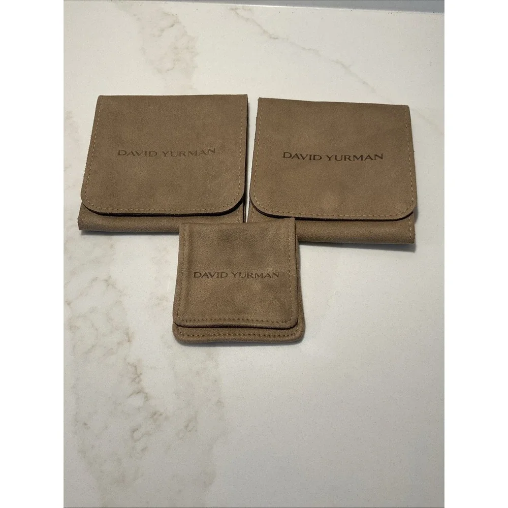 Lot of 3 David Yurman Suede Pouch Bags Jewelry Storage Travel magnetic closure